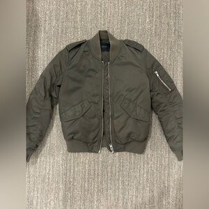 Aritzia Talula Dark Green Bomber Jacket size XS